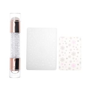 Double Head Nail Art Stamp Clear  Gold Tone 3 Pcs